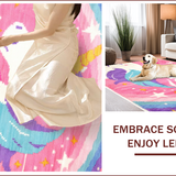 Ultra Soft Area Rug, Non Slip, Stain Resistant, Washable Area Rugs for Living Room, Bedroom, Fluffy Unicorn Shag(Red)