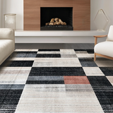 Ultra Soft Area Rug, Non Slip, Stain Resistant, Washable Area Rugs for Living Room, Bedroom, Classic Tiled Geometric Harmony(Gray)