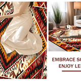 Ultra Soft Area Rug, Non Slip, Stain Resistant, Washable Area Rugs for Living Room, Bedroom, Rustic Earth Tone Ethnic Design(Red)