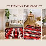 Contemporary Abstract Striped Ensemble(Red)