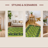 Ultra Soft Area Rug, Non Slip, Stain Resistant, Washable Area Rugs for Living Room, Bedroom, Distressed Vintage Living Room Non-Shedding Rug(Green)