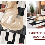 Ultra Soft Area Rug, Non Slip, Stain Resistant, Washable Area Rugs for Living Room, Bedroom, Modern Monochrome Diamond Pattern(Gray)