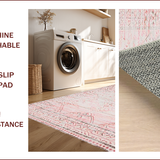 Ultra Soft Area Rug, Non Slip, Stain Resistant, Washable Area Rugs for Living Room, Bedroom, Soft Pink Grey Abstract Elegance(Pink)