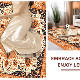 Ultra Soft Area Rug, Non Slip, Stain Resistant, Washable Area Rugs for Living Room, Bedroom, Chic Colorful Pom Pom Arrangement(Orange)