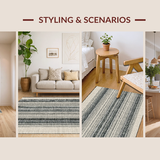 Farmhouse Woven With Timeless Dual Tone Striped(Beige)