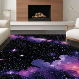 Ultra Soft Area Rug, Non Slip, Stain Resistant, Washable Area Rugs for Living Room, Bedroom, Enchanting Solar System Design(Purple)
