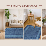 Ultra Soft Area Rug, Non Slip, Stain Resistant, Washable Area Rugs for Living Room, Bedroom, Tranquil Spa-Inspired Rug Style(Blue)