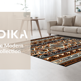 Ultra Soft Area Rug, Non Slip, Stain Resistant, Washable Area Rugs for Living Room, Bedroom, Warm Vibrant Floral Geometry(Brown)
