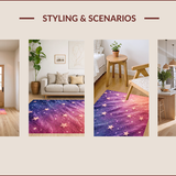 Ultra Soft Area Rug, Non Slip, Stain Resistant, Washable Area Rugs for Living Room, Bedroom, Tie Dye Star Glitter Shaggy(Purple)