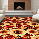 Ultra Soft Area Rug, Non Slip, Stain Resistant, Washable Area Rugs for Living Room, Bedroom, Striking Handwoven Floral Elegance(Red)