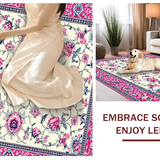 Ultra Soft Area Rug, Non Slip, Stain Resistant, Washable Area Rugs for Living Room, Bedroom, Vibrant Artful Floral Composition(White)