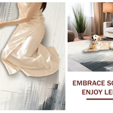 Ultra Soft Area Rug, Non Slip, Stain Resistant, Washable Area Rugs for Living Room, Bedroom, Serene Light Beige Artistic Flair(Beige)
