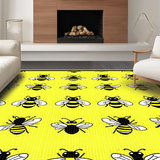Ultra Soft Area Rug, Non Slip, Stain Resistant, Washable Area Rugs for Living Room, Bedroom, Lively Transitional Honey Pattern(Yellow)