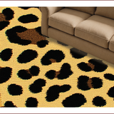 Ultra Soft Area Rug, Non Slip, Stain Resistant, Washable Area Rugs for Living Room, Bedroom, Leopard Print Faux Fur Bedroom Accent Rug(Beige)