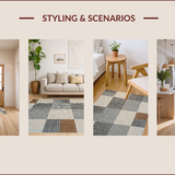 Ultra Soft Area Rug, Non Slip, Stain Resistant, Washable Area Rugs for Living Room, Bedroom, Abstract Vintage Boho(Gray)