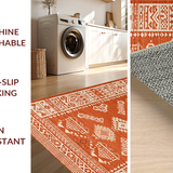 Ultra Soft Area Rug, Non Slip, Stain Resistant, Washable Area Rugs for Living Room, Bedroom, Stylish Minimalist Knot Design(Orange)