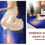 Ultra Soft Area Rug, Non Slip, Stain Resistant, Washable Area Rugs for Living Room, Bedroom, Vivid Nebula Patterned Masterpiece(Blue)