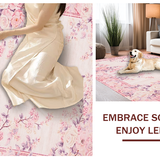 Ultra Soft Area Rug, Non Slip, Stain Resistant, Washable Area Rugs for Living Room, Bedroom, Bright Cheerful Floral Tapestry(Pink)