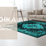 Classic Black Teal Geometric Fusion(Blue)