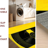 Ultra Soft Area Rug, Non Slip, Stain Resistant, Washable Area Rugs for Living Room, Bedroom, Trendy Abstract Rhythm Composition(Yellow)