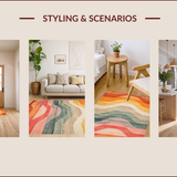 Ultra Soft Area Rug, Non Slip, Stain Resistant, Washable Area Rugs for Living Room, Bedroom, Rustic Earthy Symmetrical Patterns(Orange)