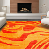 Ultra Soft Area Rug, Non Slip, Stain Resistant, Washable Area Rugs for Living Room, Bedroom, Soft Warm Color Palette Charm(Orange)