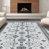 Ultra Soft Area Rug, Non Slip, Stain Resistant, Washable Area Rugs for Living Room, Bedroom, Chic Soft Patterned Surface(Gray)