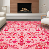 Ultra Soft Area Rug, Non Slip, Stain Resistant, Washable Area Rugs for Living Room, Bedroom, Joyful Seasonal Love Symbolism(Pink)
