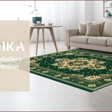 Ultra Soft Area Rug, Non Slip, Stain Resistant, Washable Area Rugs for Living Room, Bedroom, Cultural Vibrant Floral Embroidery(Green)