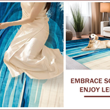 Ultra Soft Area Rug, Non Slip, Stain Resistant, Washable Area Rugs for Living Room, Bedroom, Serene Oceanic Color Blend(Blue)