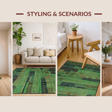 Sleek Low Pile Geometric Appeal(Green)