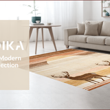 Ultra Soft Area Rug, Non Slip, Stain Resistant, Washable Area Rugs for Living Room, Bedroom, Rustic Earthy Sika Print Elegance(Brown)