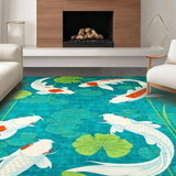 Artistic Nature Themed Indoor Mat(Blue)