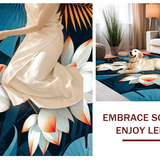 Ultra Soft Area Rug, Non Slip, Stain Resistant, Washable Area Rugs for Living Room, Bedroom, Eye-Catching Botanical Artistry(White)