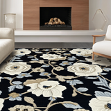 Ultra Soft Area Rug, Non Slip, Stain Resistant, Washable Area Rugs for Living Room, Bedroom, Whimsical Green Vintage Design(White)