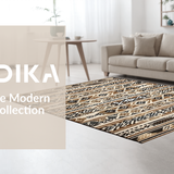 Ultra Soft Area Rug, Non Slip, Stain Resistant, Washable Area Rugs for Living Room, Bedroom, Rustic Ogee Patterned Elegance(Brown)