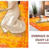 Ultra Soft Area Rug, Non Slip, Stain Resistant, Washable Area Rugs for Living Room, Bedroom, Lively Soft Plush Patterned Delight(Orange)