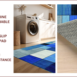 Ultra Soft Area Rug, Non Slip, Stain Resistant, Washable Area Rugs for Living Room, Bedroom, Vibrant Abstract Geometric Composition(Blue)