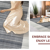 Ultra Soft Area Rug, Non Slip, Stain Resistant, Washable Area Rugs for Living Room, Bedroom, Monochrome Motion: Striped Woven Floor Rug, Entryway Style(Gray)
