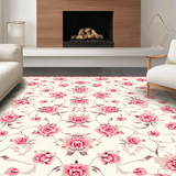 Ultra Soft Area Rug, Non Slip, Stain Resistant, Washable Area Rugs for Living Room, Bedroom, Elegant Petal-Patterned Serenity(Beige)
