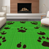Lively Print Featuring Forest Fauna(Green)