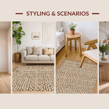 Ultra Soft Area Rug, Non Slip, Stain Resistant, Washable Area Rugs for Living Room, Bedroom, Warm Earth Tone Symmetrical Layout(Brown)