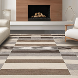 Ultra Soft Area Rug, Non Slip, Stain Resistant, Washable Area Rugs for Living Room, Bedroom, Elegant Graphite Diamond Motif(Beige)