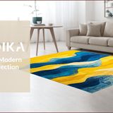 Ultra Soft Area Rug, Non Slip, Stain Resistant, Washable Area Rugs for Living Room, Bedroom, Contemporary Geometric Color Blend(Yellow)