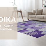 Ultra Soft Area Rug, Non Slip, Stain Resistant, Washable Area Rugs for Living Room, Bedroom, Geometric Purple Grey Elegance(Purple)