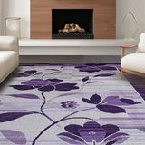 Ultra Soft Area Rug, Non Slip, Stain Resistant, Washable Area Rugs for Living Room, Bedroom, Elegant Modern Abstract Palette(Purple)