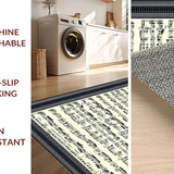Ultra Soft Area Rug, Non Slip, Stain Resistant, Washable Area Rugs for Living Room, Bedroom, Sleek Modern Music-Inspired Illustration(Black)