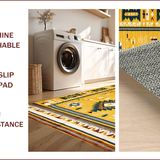 Ultra Soft Area Rug, Non Slip, Stain Resistant, Washable Area Rugs for Living Room, Bedroom, Rustic Earthy Aztec Motif(Yellow)