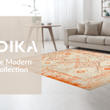 Ultra Soft Area Rug, Non Slip, Stain Resistant, Washable Area Rugs for Living Room, Bedroom, Contemporary Southwest Cultural Touch(Orange)