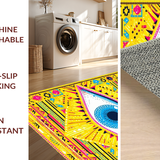 Ultra Soft Area Rug, Non Slip, Stain Resistant, Washable Area Rugs for Living Room, Bedroom, Vibrant Tribal Ethnic Pattern(Yellow)